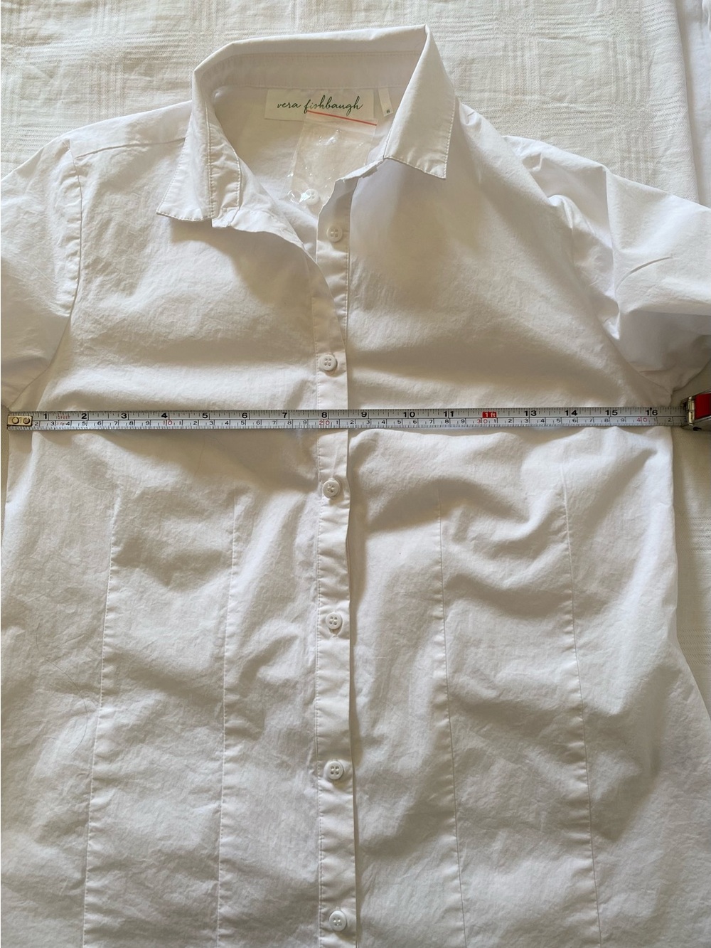 Vera Fishbaugh White Fitted Shirt 97% Cotton - Picture 7 of 12